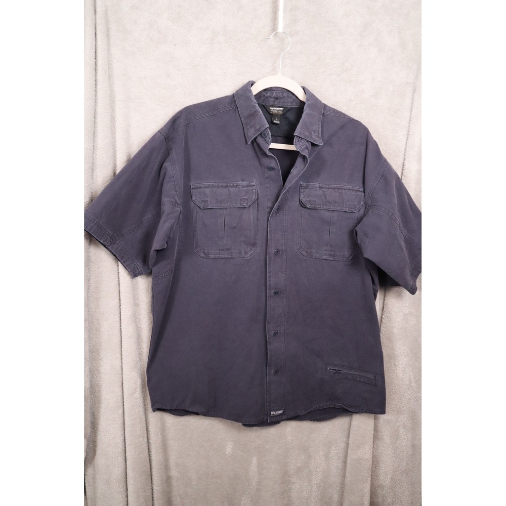 Blackhawk Warrior Wear Mens Large Gray Tactical Short Sleeve Button Down Shirt